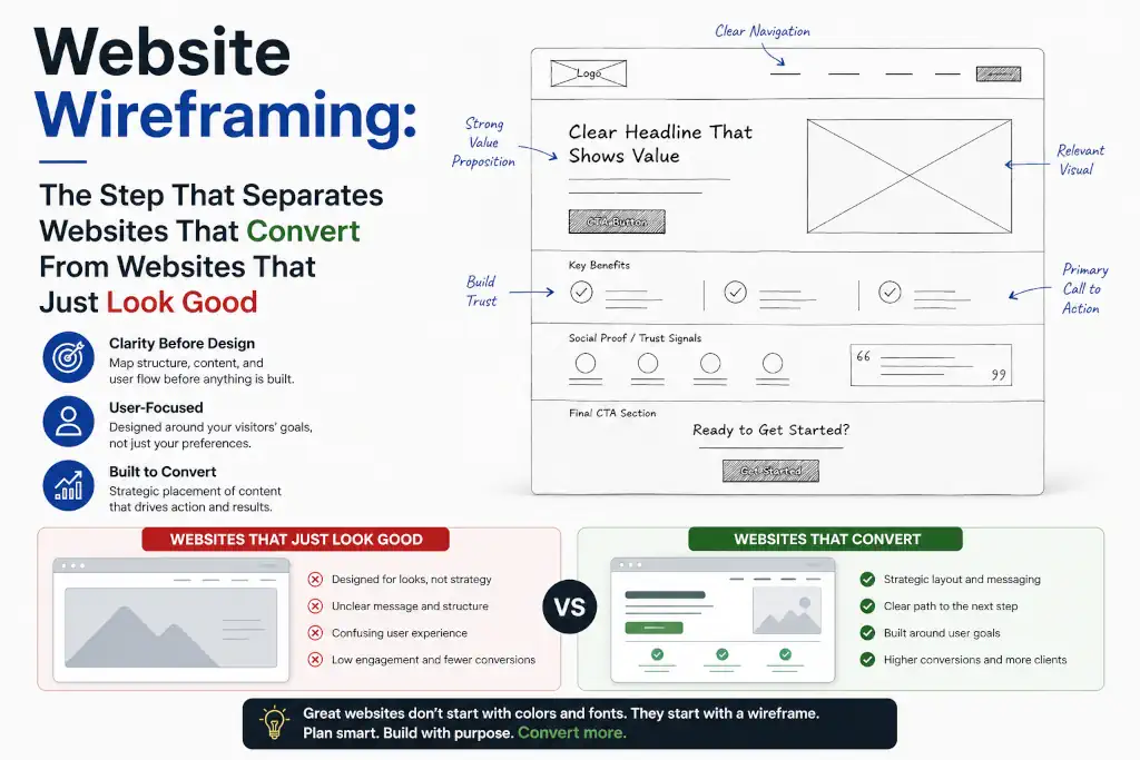 Website Wireframing: The Step That Separates Websites That Convert From Websites That Just Look Good